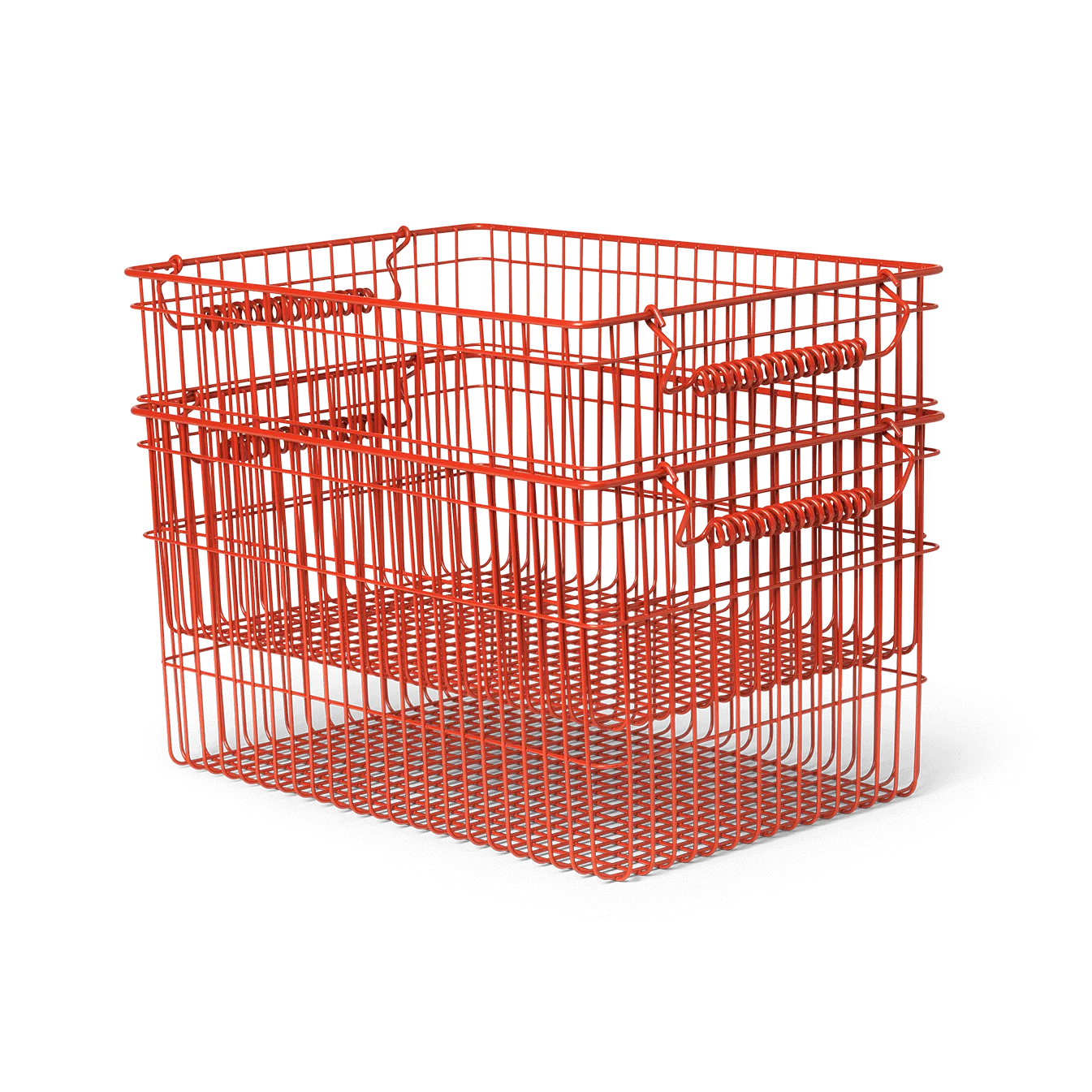 Cala kori pinottava 2-pakkaus, Poppy red, 36,2 x 26,2 x 20,2 cm Ferm Living