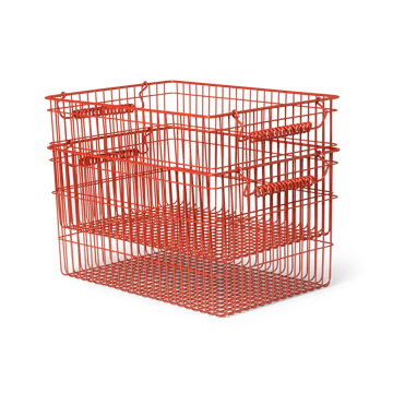 Cala kori pinottava 2-pakkaus - Poppy red, 36,2 x 26,2 x 20,2 cm - Ferm Living