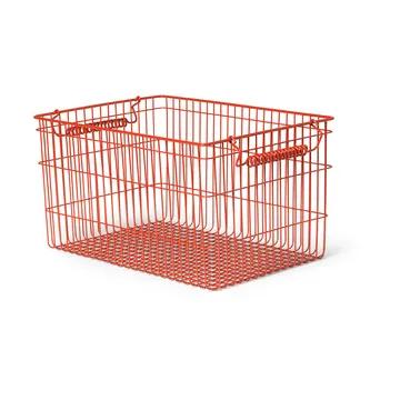 Cala kori pinottava 2-pakkaus - Poppy red, 36,2 x 26,2 x 20,2 cm - Ferm Living