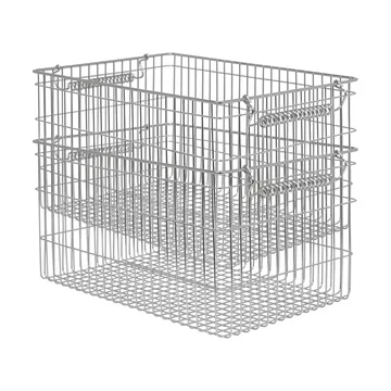 Cala kori pinottava 2-pakkaus - Ruostumaton teräs, 36,2x26,2x20,2 cm - Ferm Living