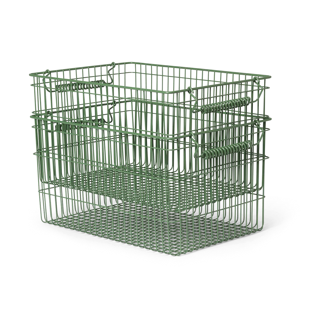 Cala kori pinottava 2-pakkaus, Verdant green, 36,2 x 26,2 x 20,2 cm Ferm Living