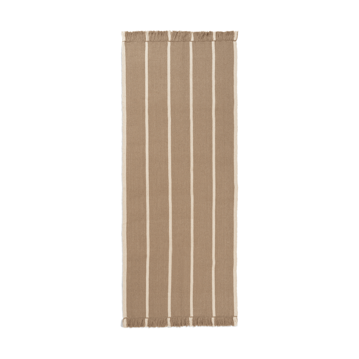Ferm Living Calm kelim kävelymatto Dark Sand, Off-white, 80x200 cm