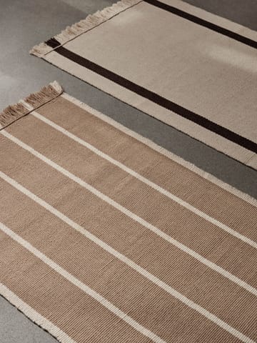 Calm kelim kävelymatto - Dark Sand, Off-white, 80x200 cm - Ferm Living
