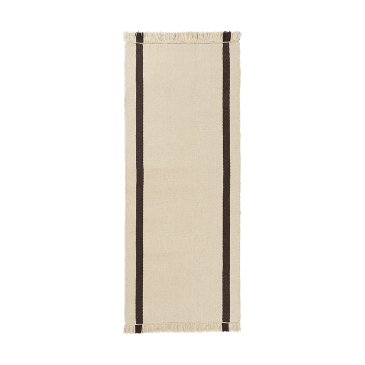 Calm kelim kävelymatto - Off-white, Coffee, 80x200 cm - Ferm Living
