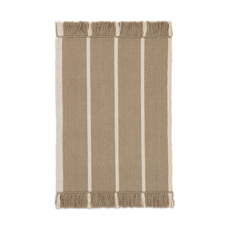Ferm Living Calm kelim kynnysmatto Dark Sand, Off-white, 50x70 cm