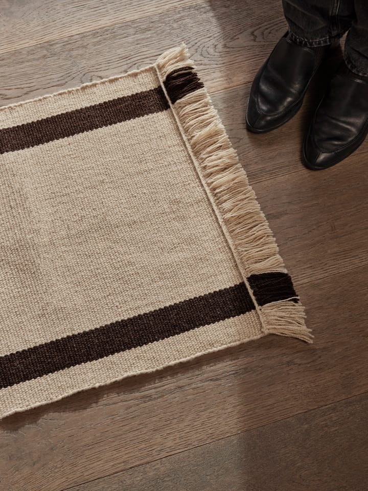 Calm kelim kynnysmatto, Off-white, Coffee, 50x70 cm Ferm Living