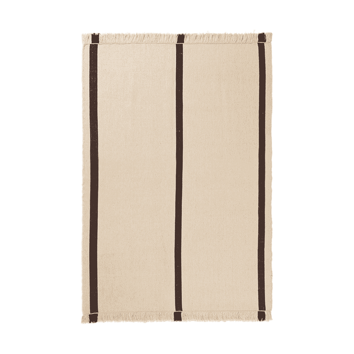 Ferm Living Calm kelim matto Off-white, Coffee, 140x200 cm