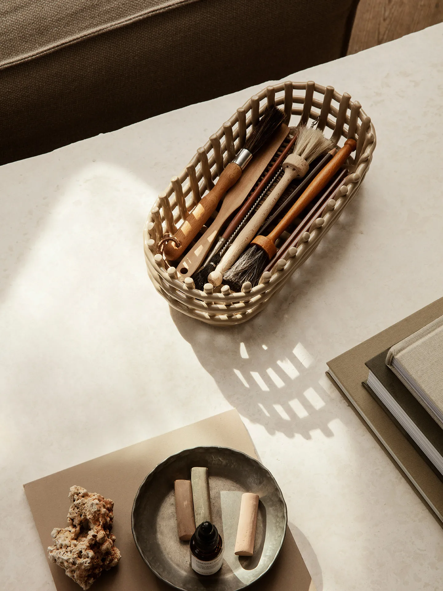 Ceramic letitetty kori soikea 15x30 cm, Cashmere Ferm Living