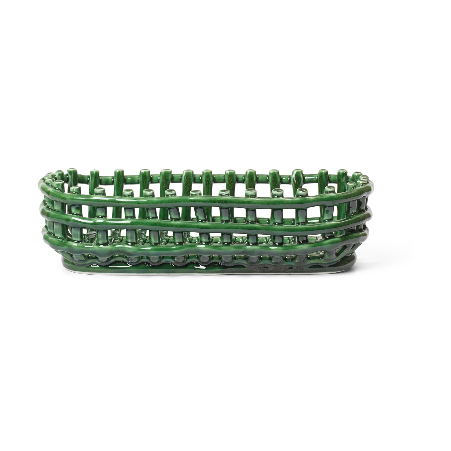 Ceramic letitetty kori soikea 15x30 cm, Emerald Green Ferm Living
