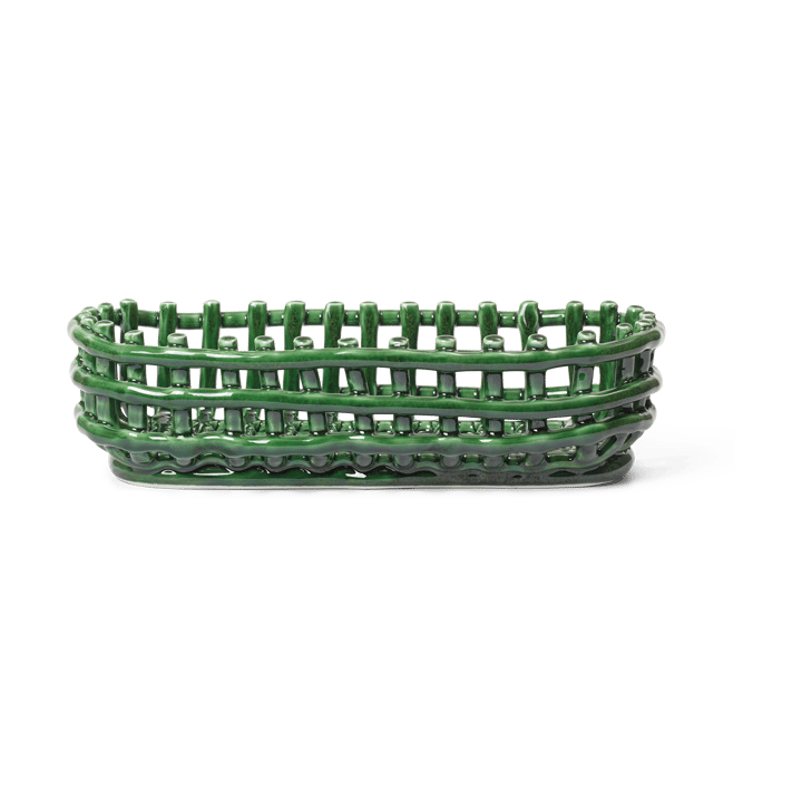 Ceramic letitetty kori soikea 15x30 cm - Emerald Green - Ferm LIVING