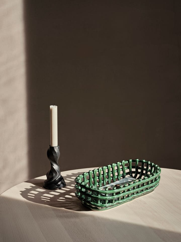 Ceramic letitetty kori soikea 15x30 cm - Emerald Green - ferm LIVING