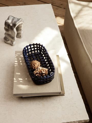 Ceramic letitetty kori soikea 15x30 cm - Sininen - ferm LIVING