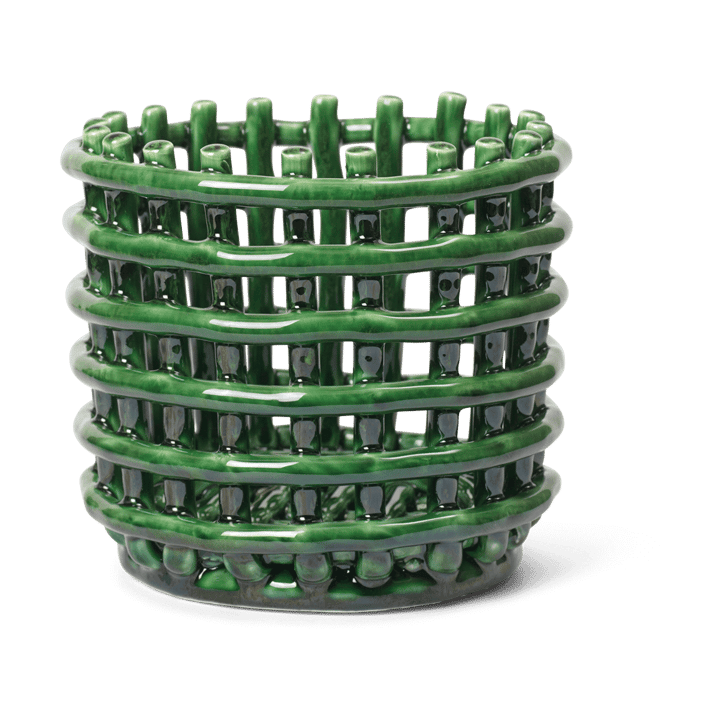 Ceramic punottu kori Ø 16 cm - Emerald Green - Ferm LIVING