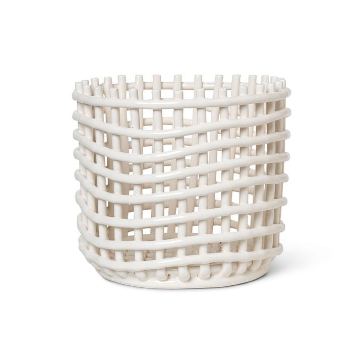 Ceramic punottu kori Ø 23,5 cm - Off white - ferm LIVING