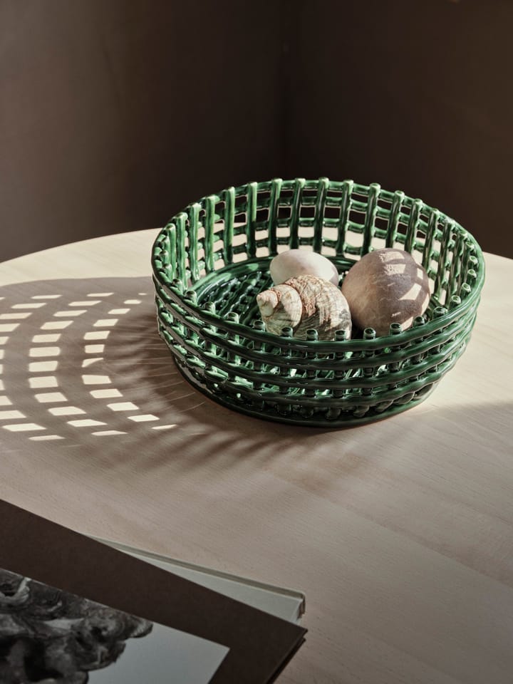 Ceramic punottu kulho, Emerald Green Ferm Living