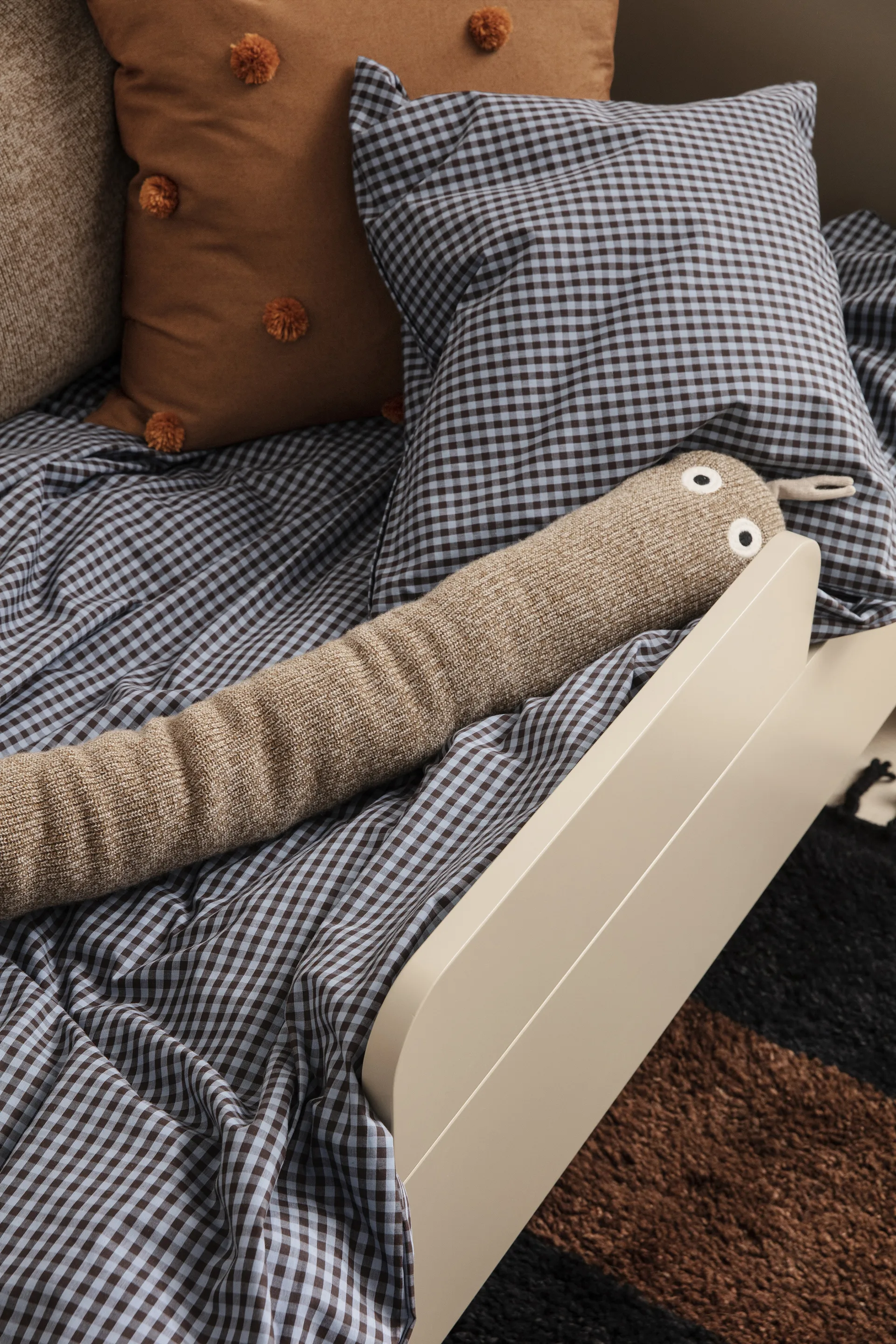 Check pussilakanasetti baby 70 x 100 cm, Faded blue-choco Ferm Living