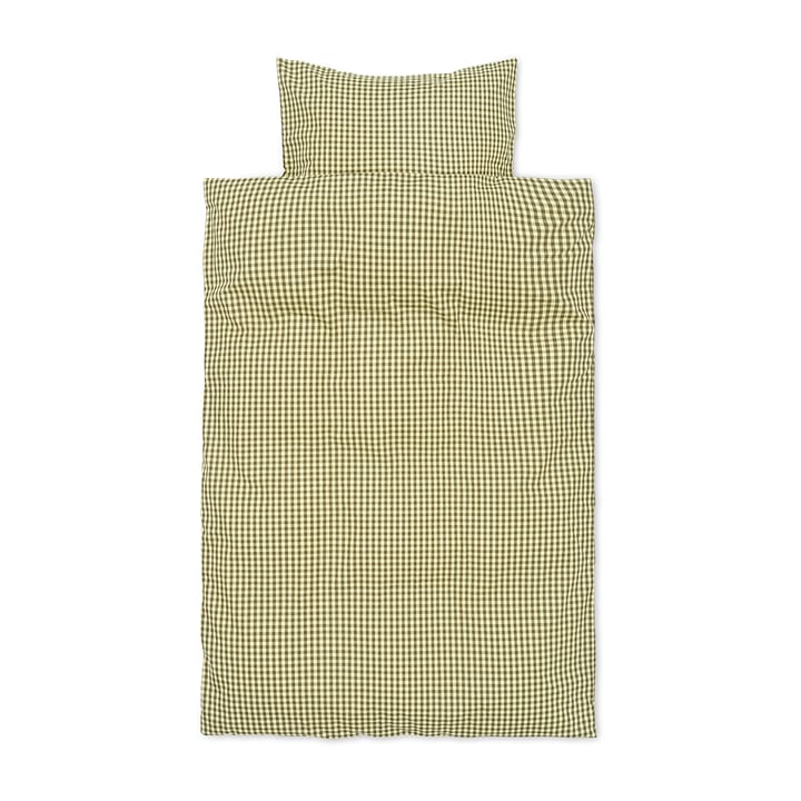 Check pussilakanasetti baby 70 x 100 cm - Lemon-olive - Ferm LIVING