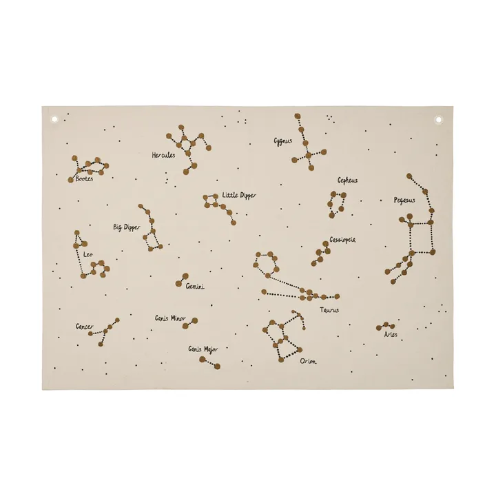 Constellation tekstiilikartta - Värjäämätön, 70x100 cm - Ferm Living