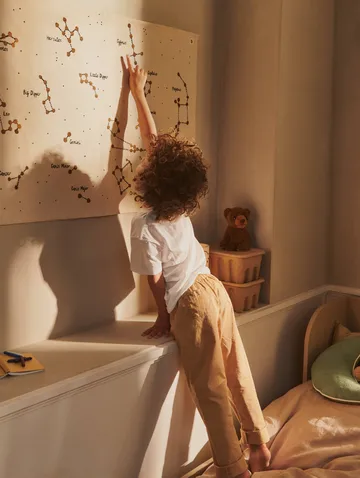 Constellation tekstiilikartta - Värjäämätön, 70x100 cm - Ferm Living