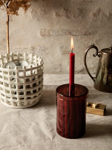 Countdown to Christmas -lasipurkki 24 kynttilällä - Tummanpunainen - Ferm Living