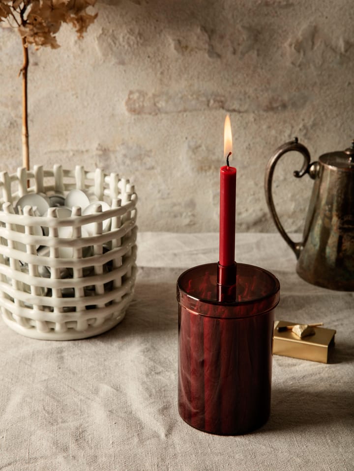 Countdown to Christmas -lasipurkki 24 kynttilällä, Tummanpunainen Ferm Living