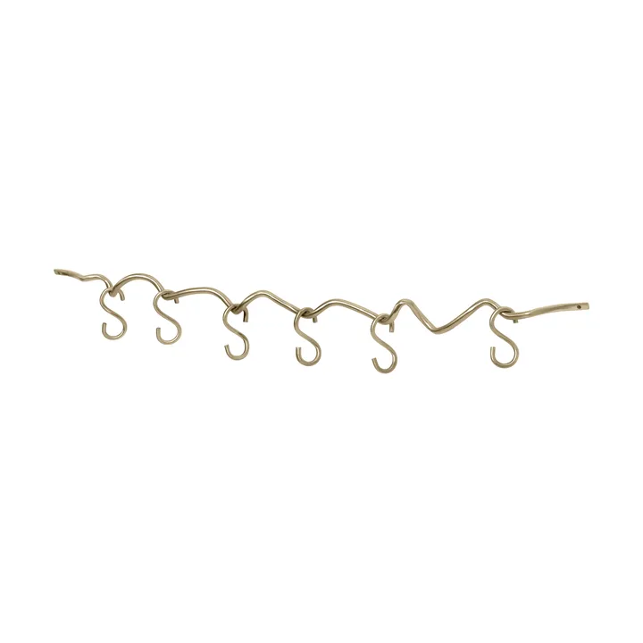 Curvature seinäkisko, 6 kpl koukkuja - Messinki - Ferm Living