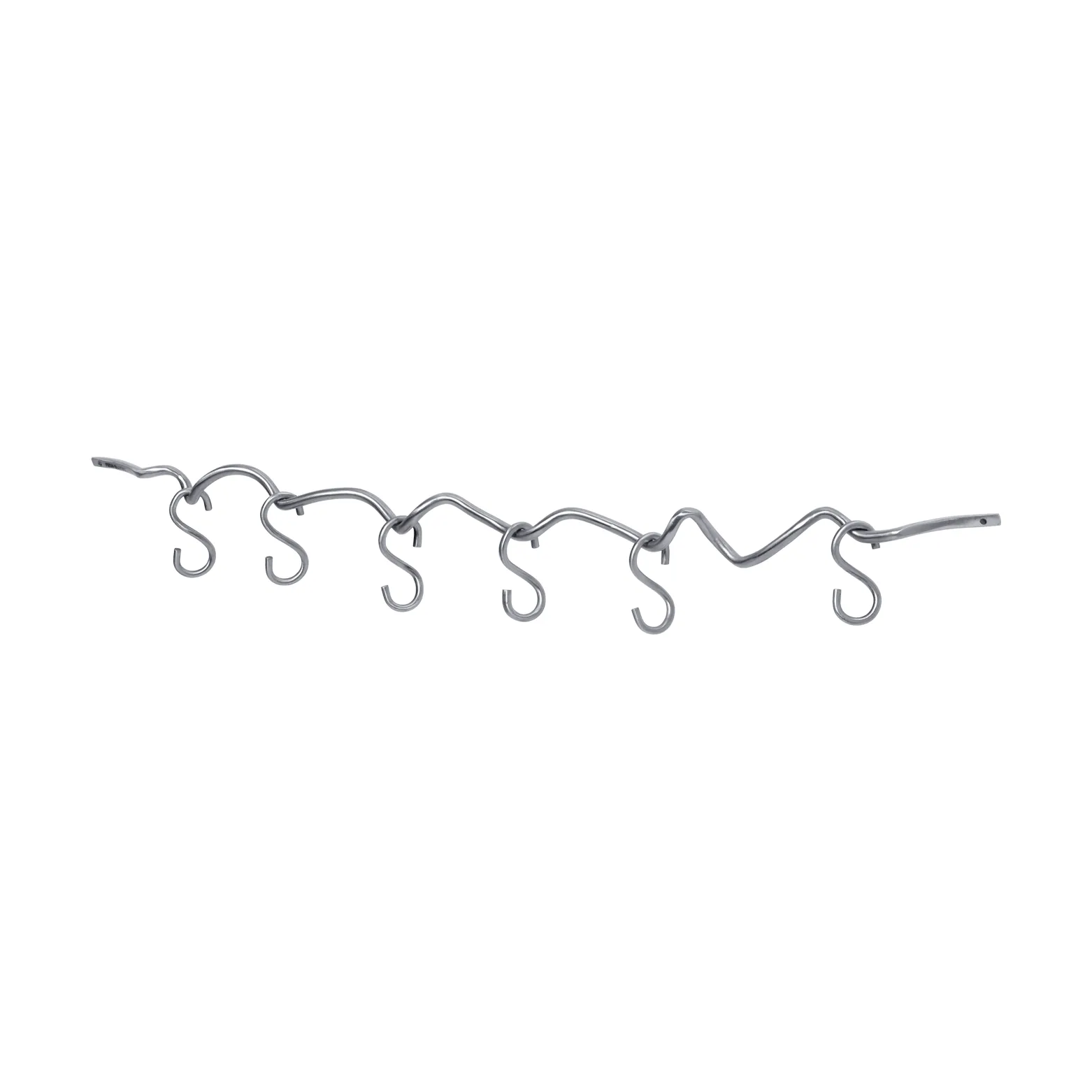 Curvature seinäkisko, 6 kpl koukkuja, ruostumaton teräs Ferm Living