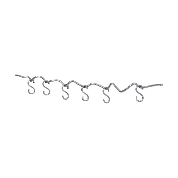 Curvature seinäkisko, 6 kpl koukkuja - ruostumaton teräs - Ferm Living