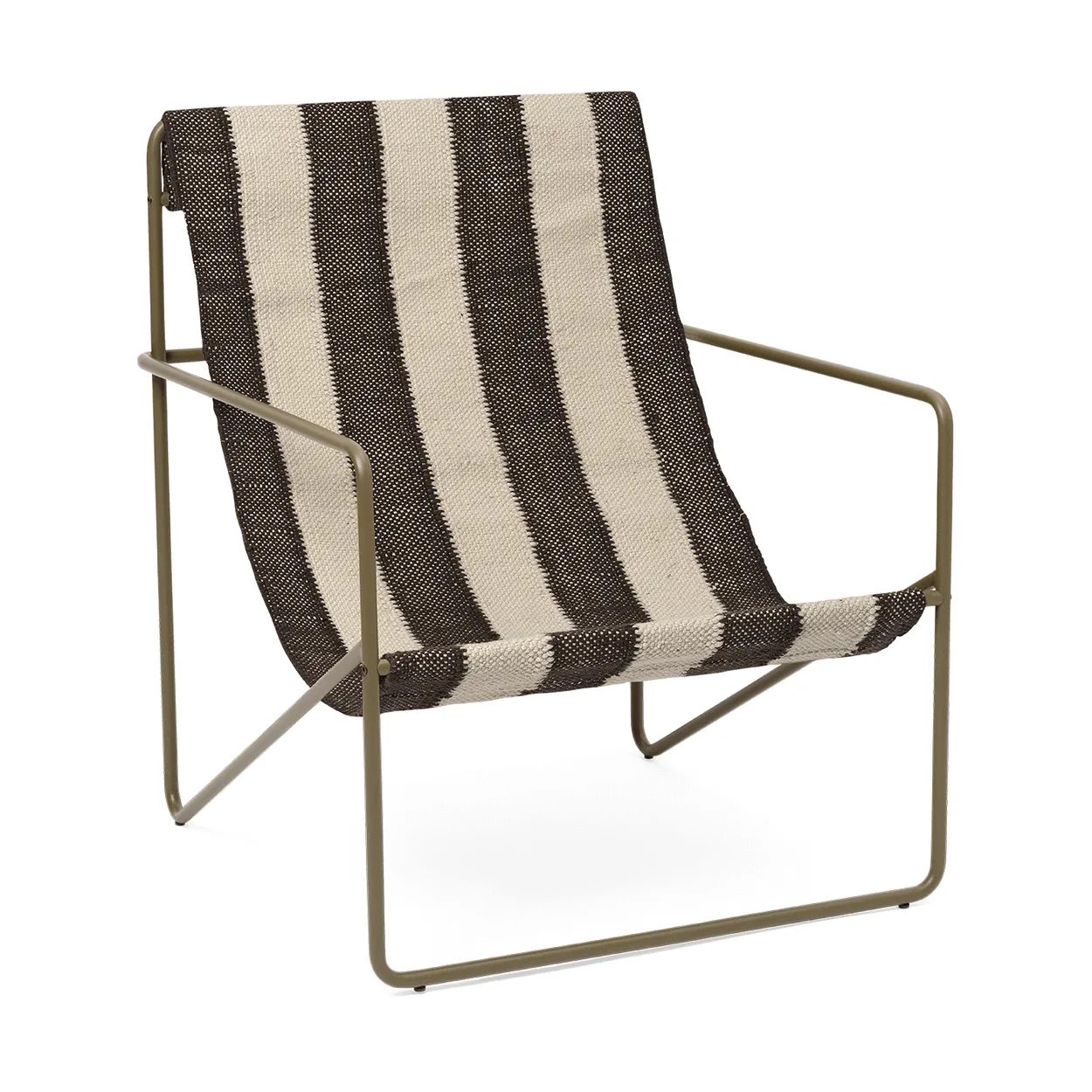 Ferm Living Desert loungenojatuoli Olive, off-white, chocolate