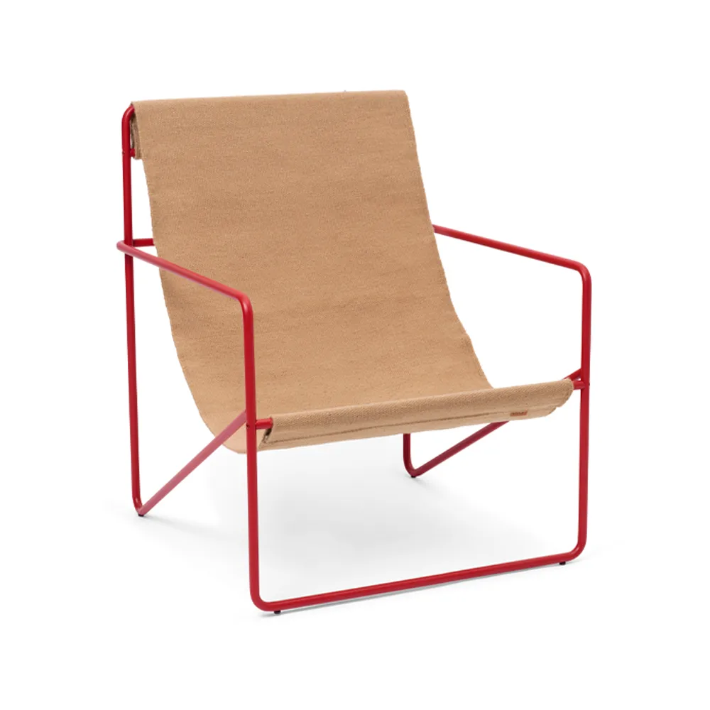 Desert loungenojatuoli, Sand, poppy red runko Ferm Living