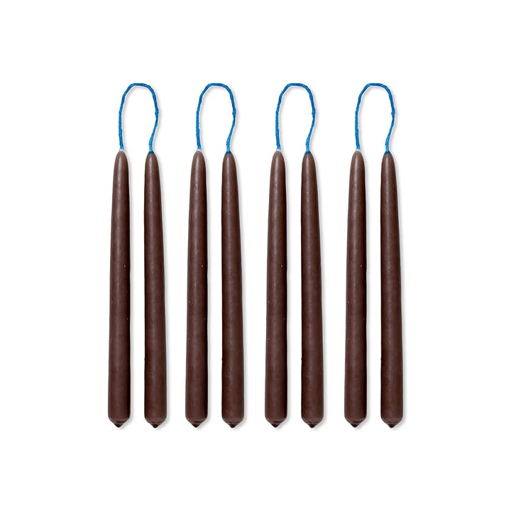 Dipped candles käsintehdyt kynttilät 15 cm 8-pack  - Brown - ferm LIVING