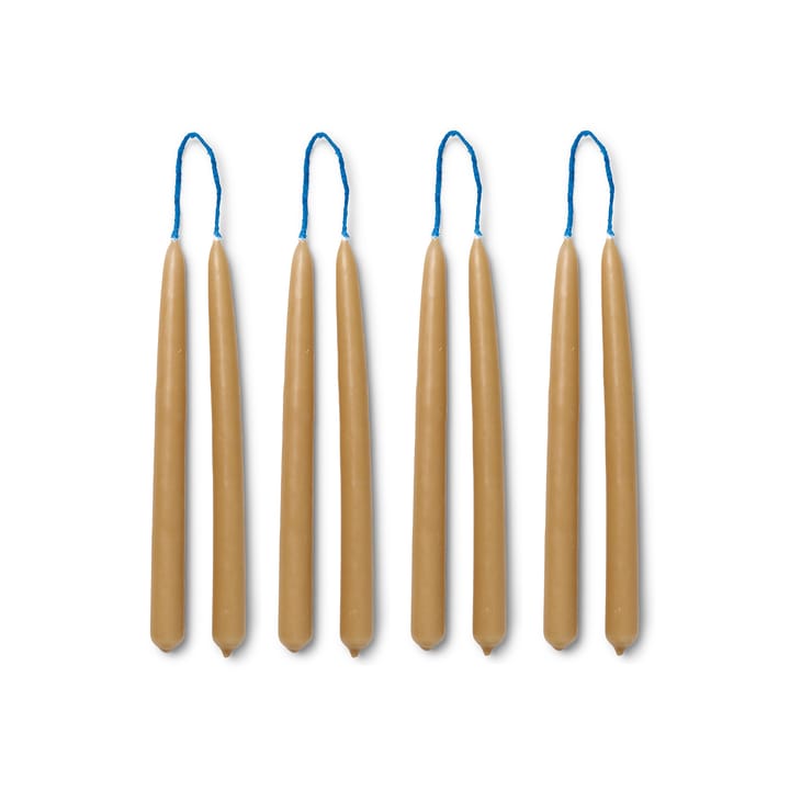 Dipped candles käsintehdyt kynttilät 15 cm 8-pack  - Straw - ferm LIVING