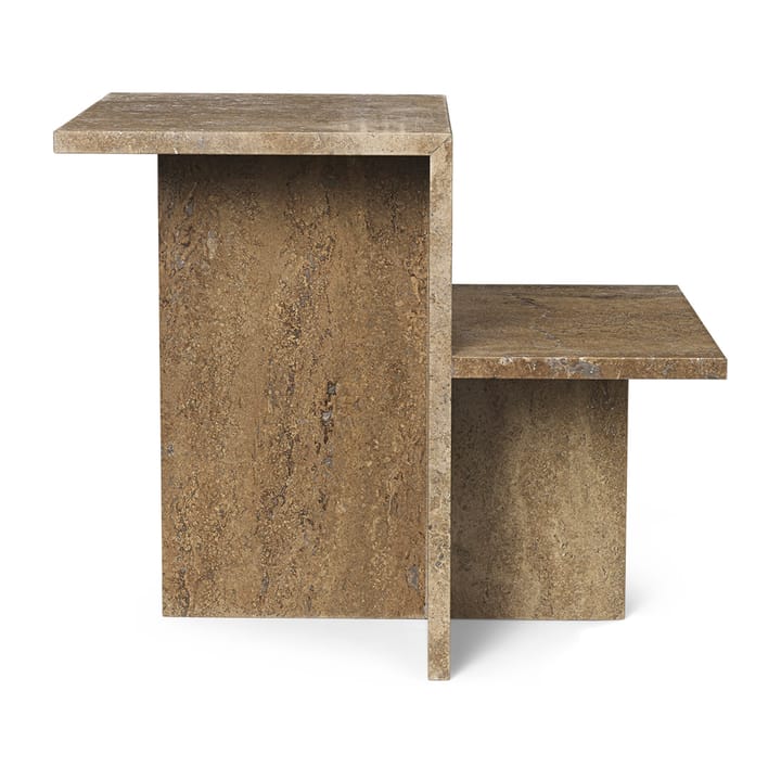 Distinct sivupöytä 59,5x35x50 cm, Dark Brown Travertine Ferm Living