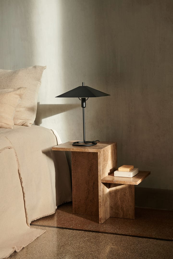 Distinct sivupöytä 59,5x35x50 cm, Dark Brown Travertine Ferm Living