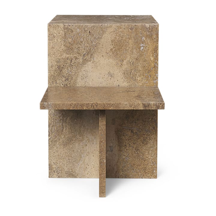 Distinct sivupöytä 59,5x35x50 cm, Dark Brown Travertine Ferm Living