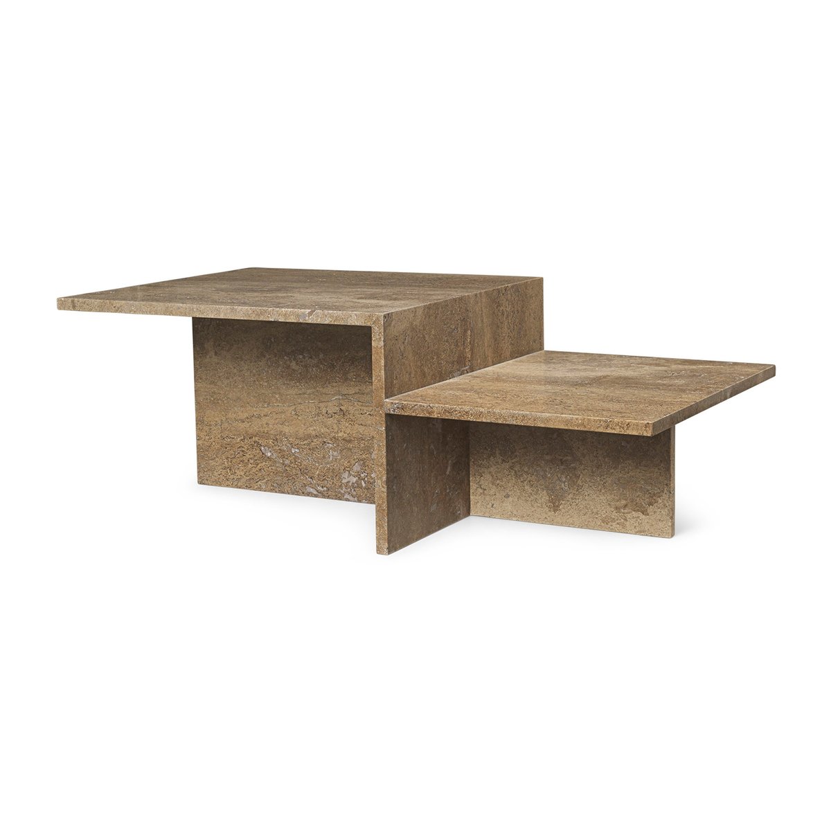 Ferm Living Distinct sohvapöytä Dark Brown Travertine