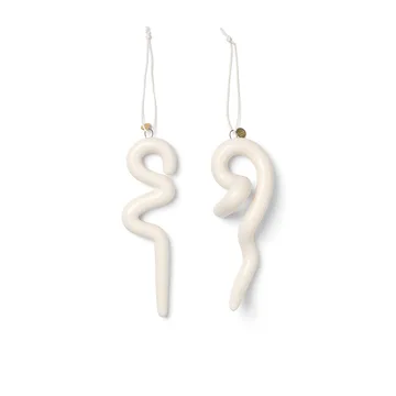 Doodle joulukoriste 14,5 cm 2-pack - Off-white - Ferm Living