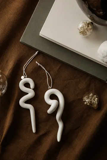 Doodle joulukoriste 14,5 cm 2-pack - Off-white - Ferm Living