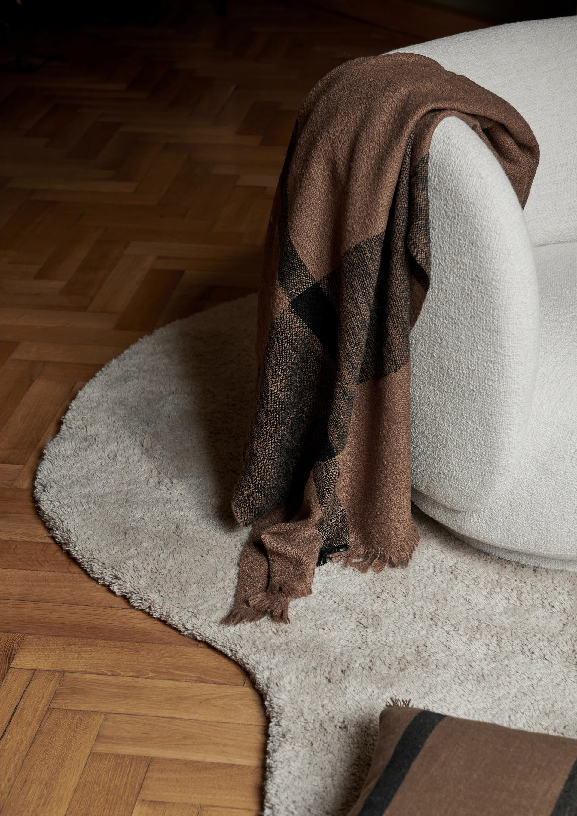 Dry villapeite 120 x 180 cm, Sugar Kelp/Black Ferm Living