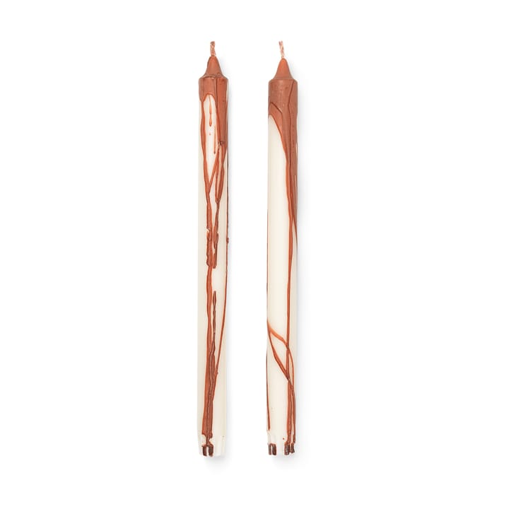 Dryp steariinikynttilä 2-pack - Rust - Ferm LIVING
