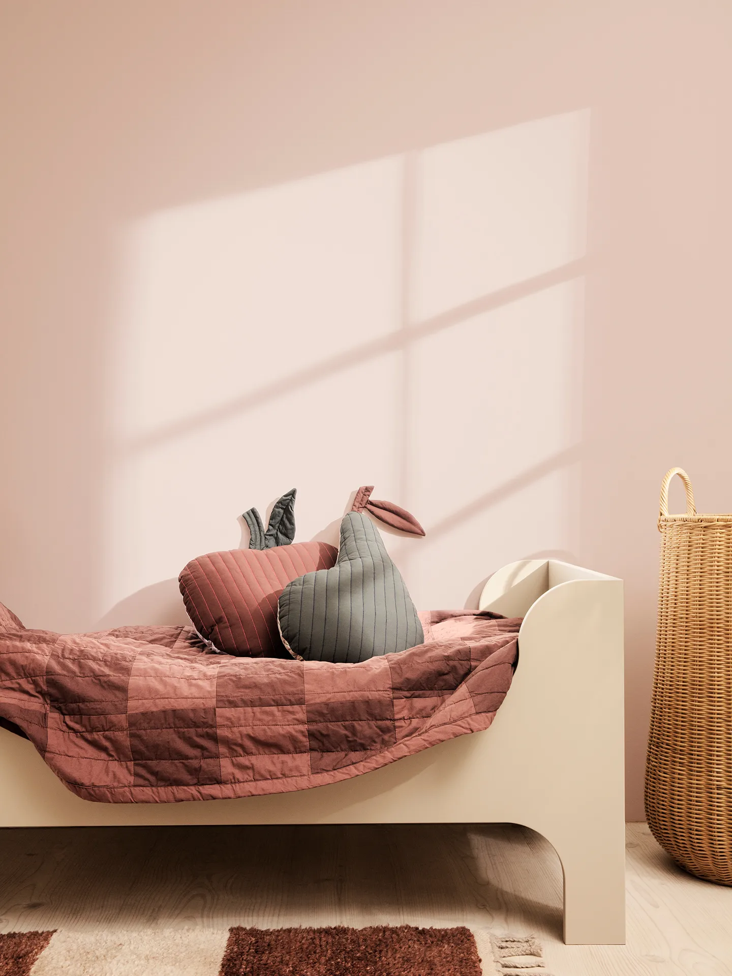 Duo tikattu huopa 90x187 cm, Red Brown Tonal Ferm Living