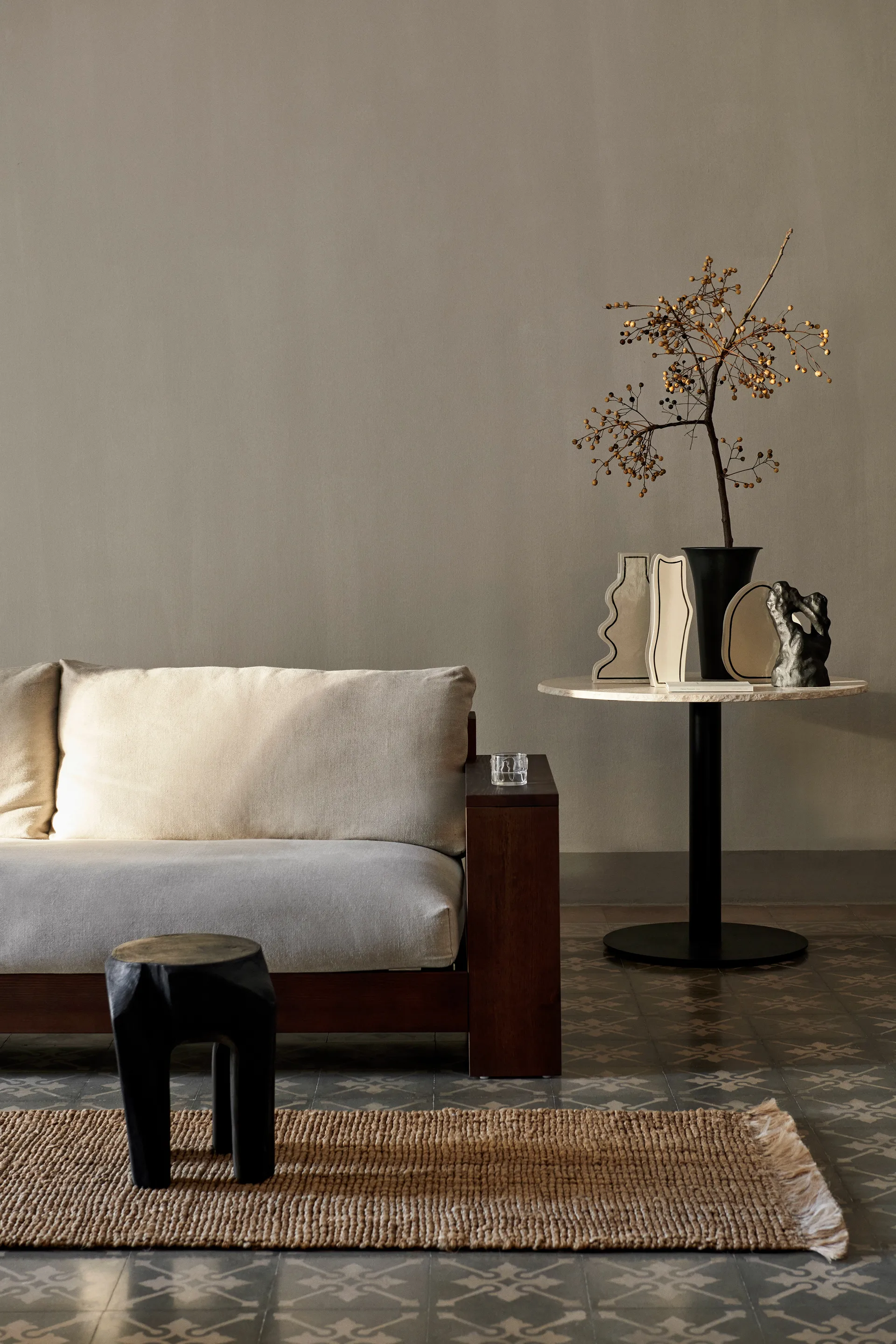 Edre sohva classic linen, Dark Stained-Natural Ferm Living
