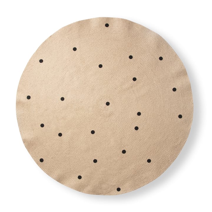 ferm LIVING matto pyöreä Ø130 cm - Black dots - Ferm LIVING