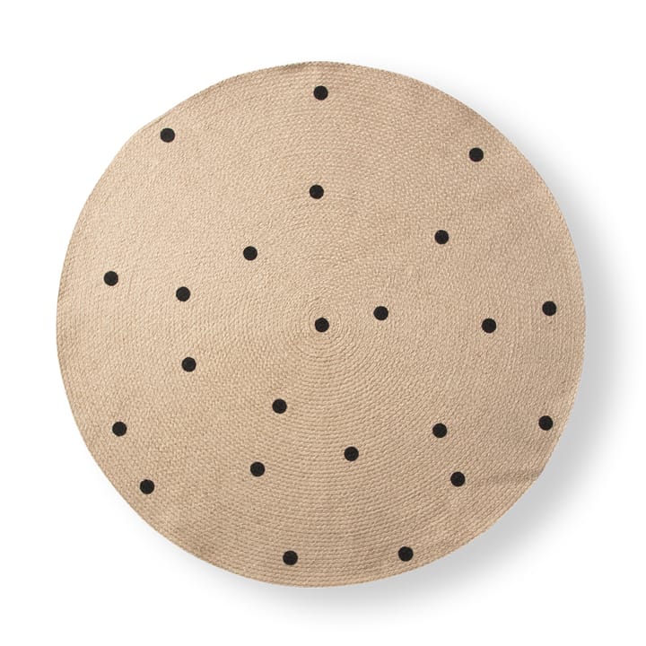 ferm LIVING -matto pyöreä - Black dots - ferm LIVING