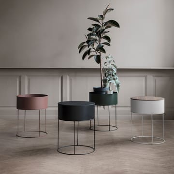 Ferm Living plant box pyöreä - musta - Ferm Living