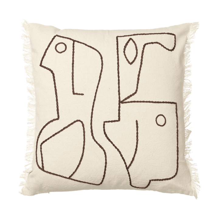 Figure tyynynpäällinen 50x50 cm - Vaaleanharmaa-kahvi - Ferm LIVING