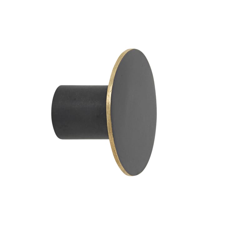Flat Circle -nuppi musta-messinki, Ø4 cm Ferm Living