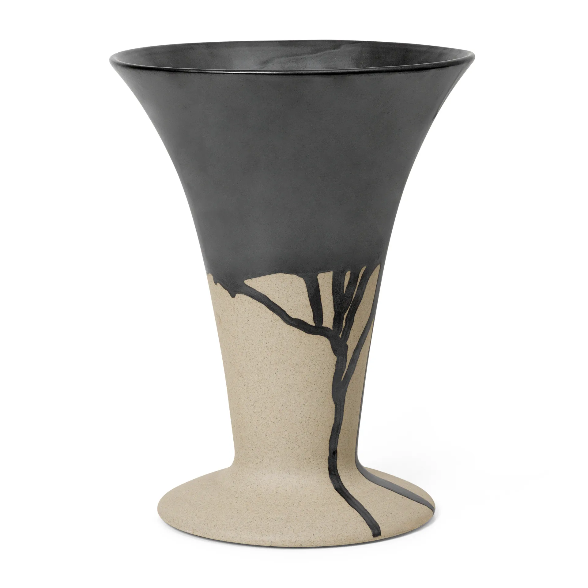 Flores maljakko 23 cm, Hiekka-musta Ferm Living