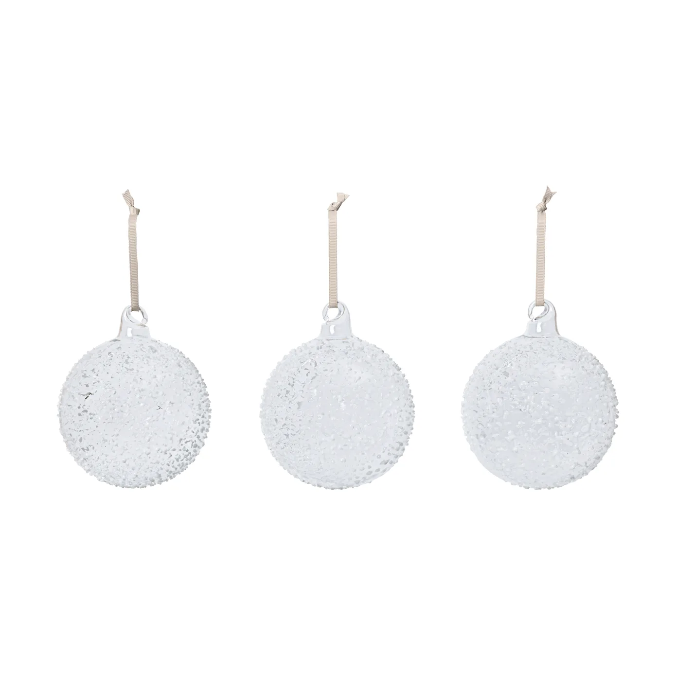 Flurry joulukuusenpallot 3-pack, L, White Ferm Living