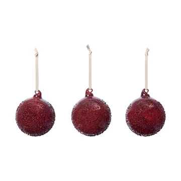 Flurry joulukuusenpallot 3-pack - M, Picante Red - Ferm Living